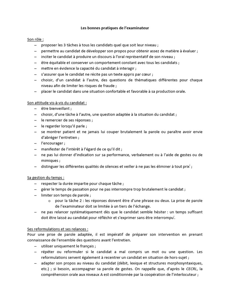 Les_bonnes_pratiques_de_l'examinateur | PDF
