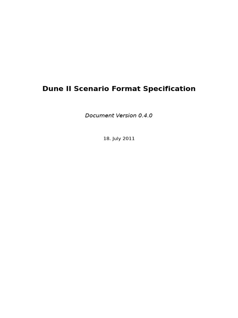 Dune II Scenario Format Guide | PDF | Computing
