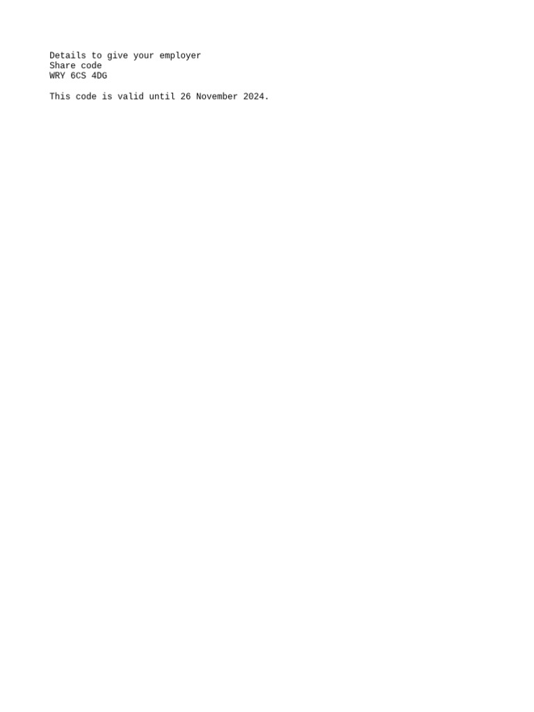 Generate New Share Code