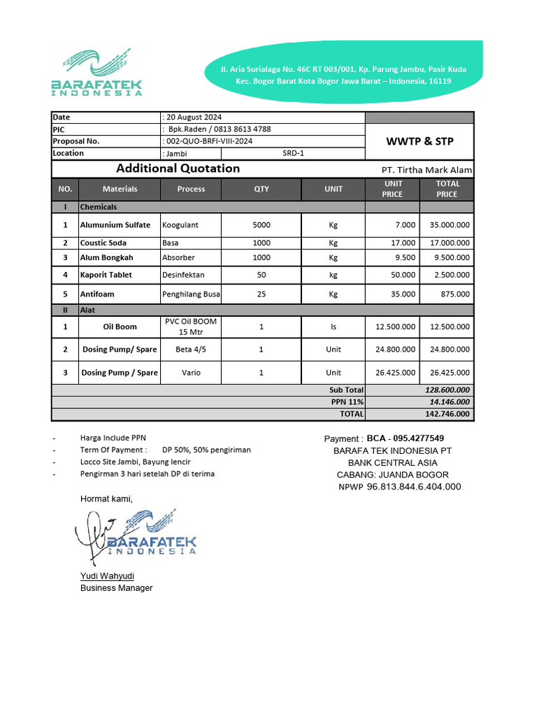 Additional Quotation | PDF