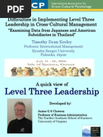 Download Difficulties in Implementing Level Three Leadership in Cross-Cultural Management by Tim Keeley SN76352511 doc pdf