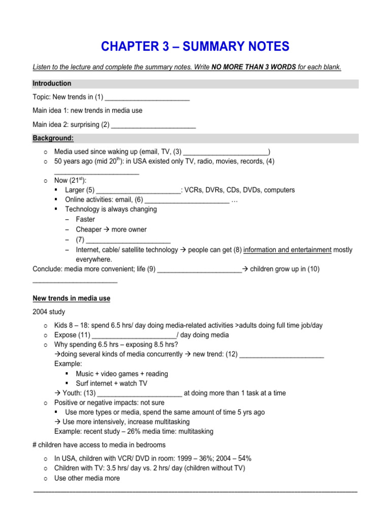 Chapter 03 - Summary notes | PDF