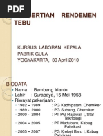 Penghitungan Rendemen Tebu dan Efisiensinya | PDF
