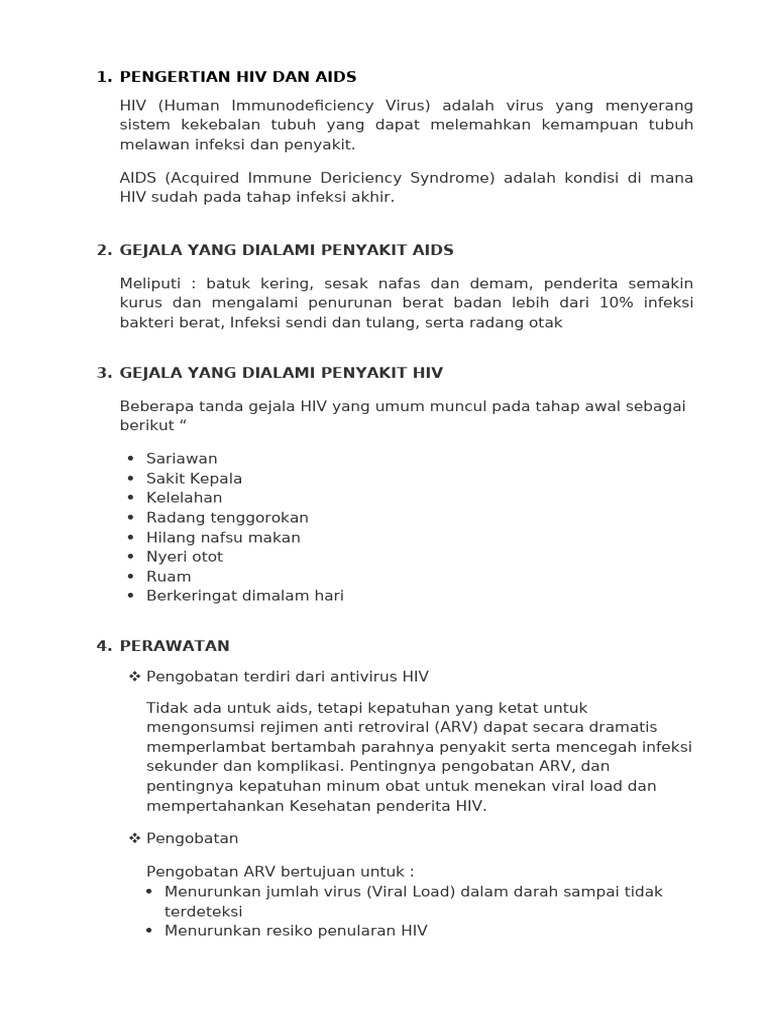 PENGERTIAN HIV DAN AIDS | PDF