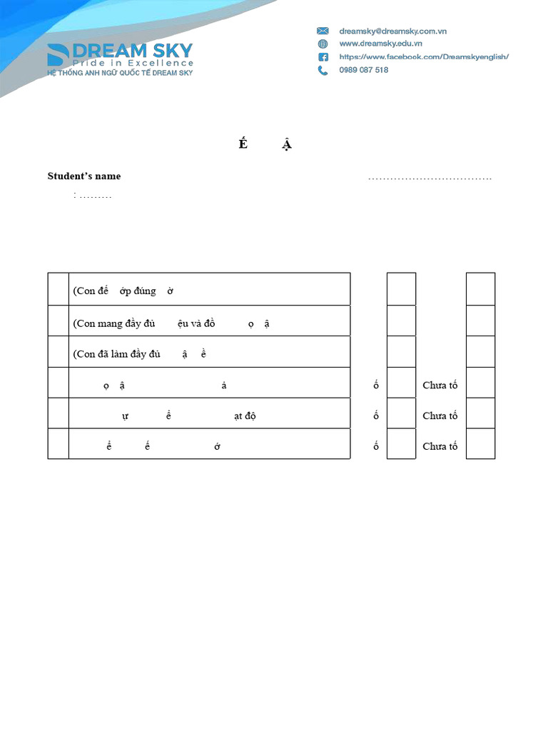 Teacher Comment Sheet for Student Evaluation | PDF