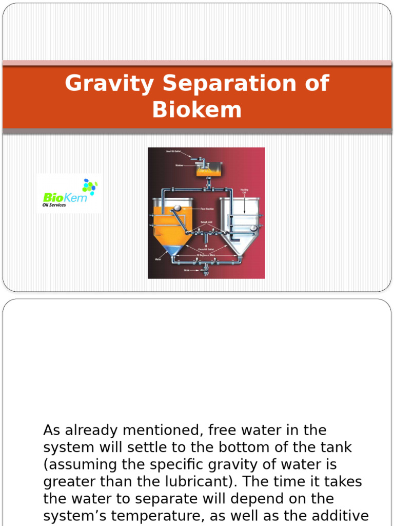 Gravity Separation of Biokem | PDF