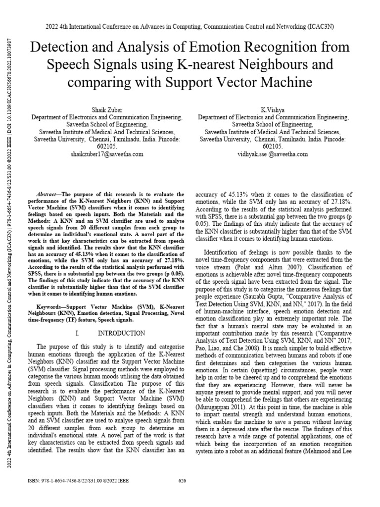 Detection and analysis of emotion recognition from speech signals using