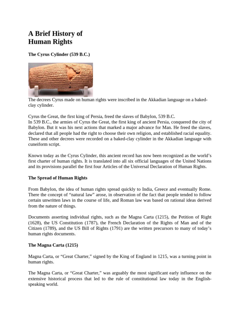 A Brief History of Human Rights | PDF | United States Declaration Of ...