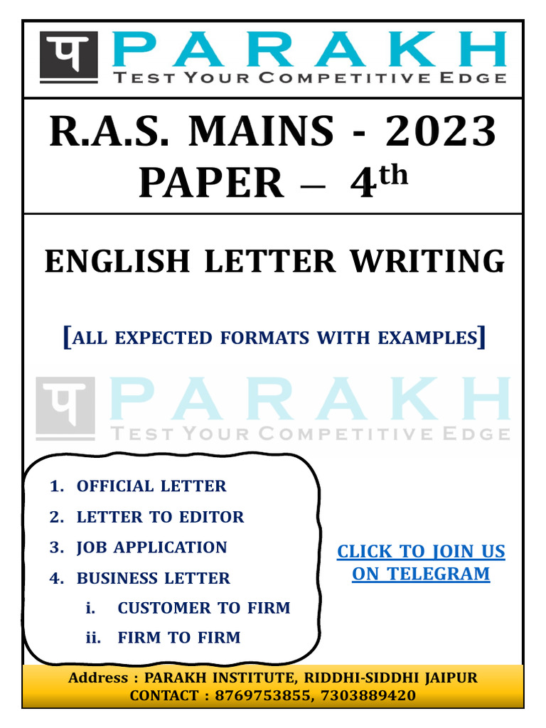English Letter Writing Formats Guide | PDF | Libraries | Flood