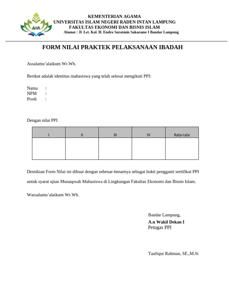 Blanko Nilai Ppi Dikonversi Pdf