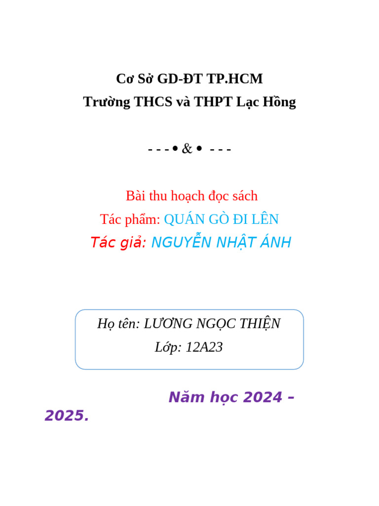 Quán Gò Đi Lên | PDF