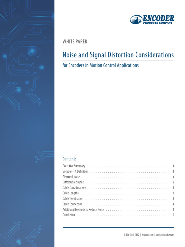 Noise and Signal Distortion Considerations For Encoders in Motion | PDF ...