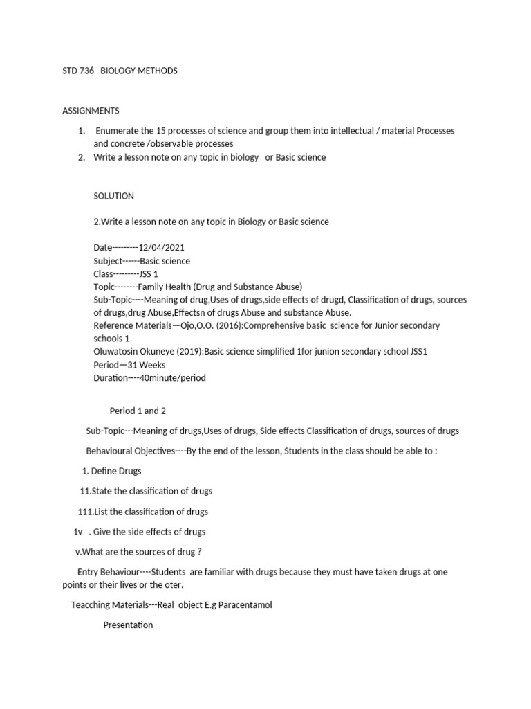 STD 736 Biology Methods | PDF | Drugs | Self-Improvement
