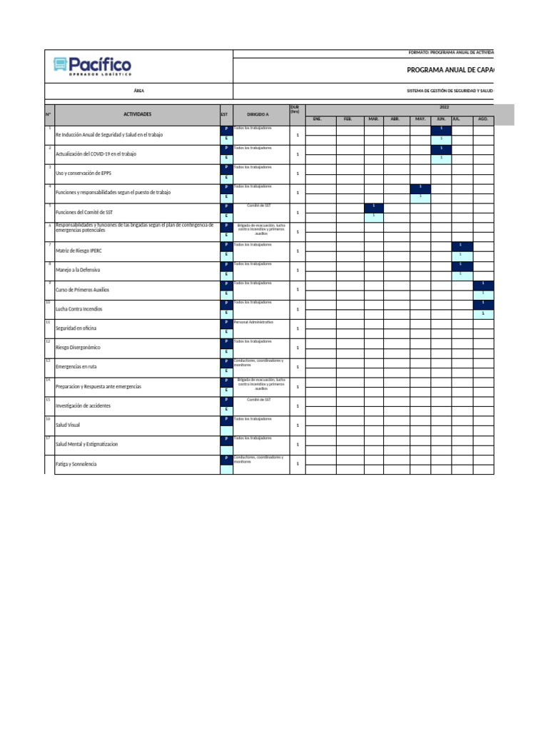 PR01 Programa Anual de Capacitacion | PDF