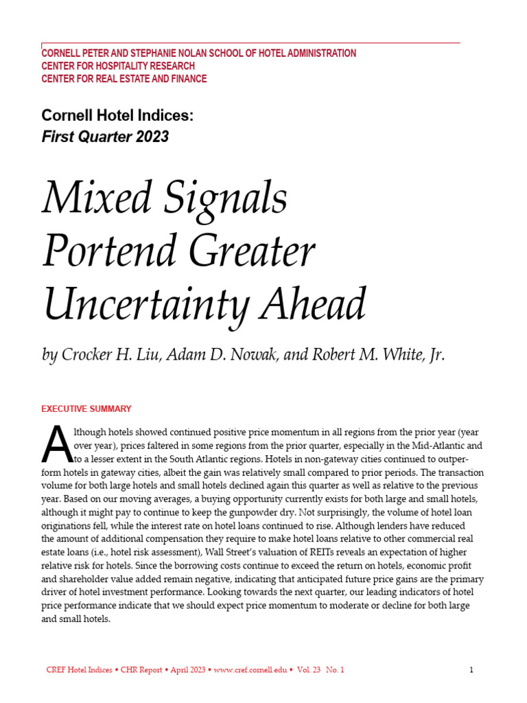 Mixed Signals Portend Greater Uncertainty Ahead | PDF