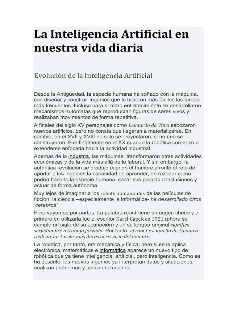 IA en la Vida Diaria: Usos y Ejemplos | PDF | Inteligencia artificial ...