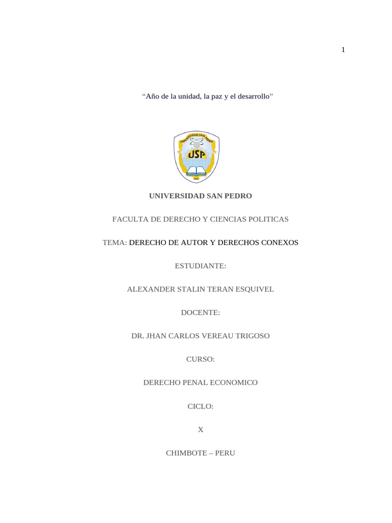 Derecho de Autor y Derechos Conexos | PDF | Propiedad intelectual ...