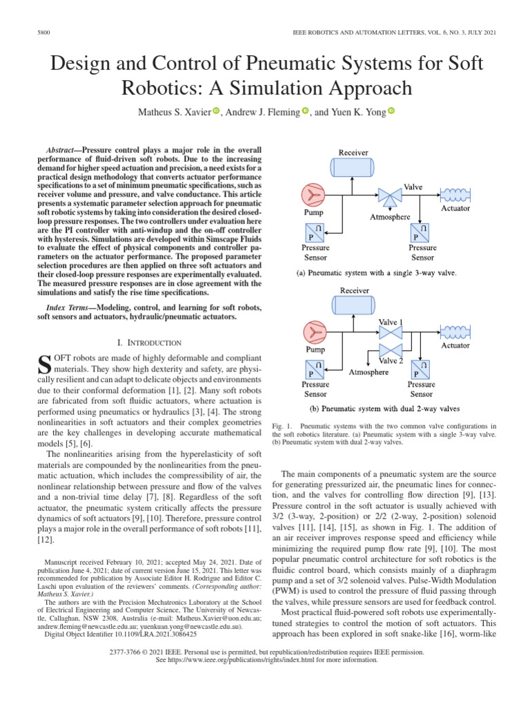 Design and Control of Pneumatic Systems For Soft Robotics A Simulation ...