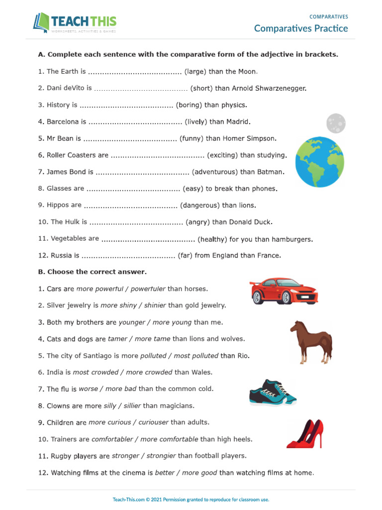 Comparatives Practice | PDF
