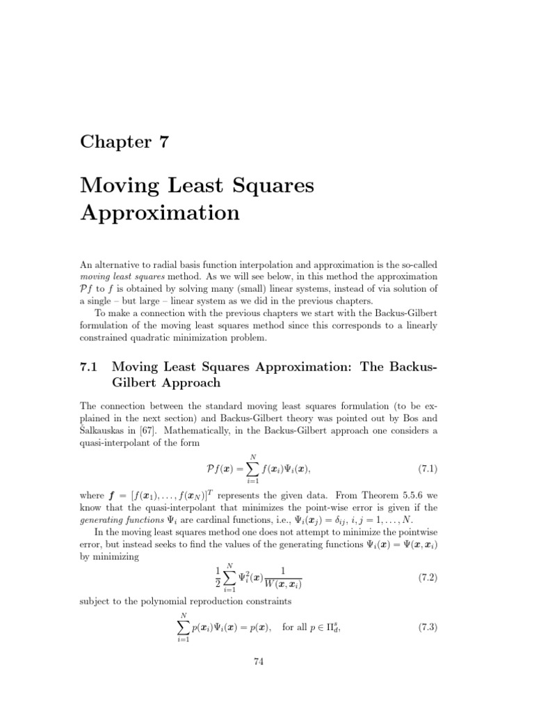 Moving Least SQ | PDF