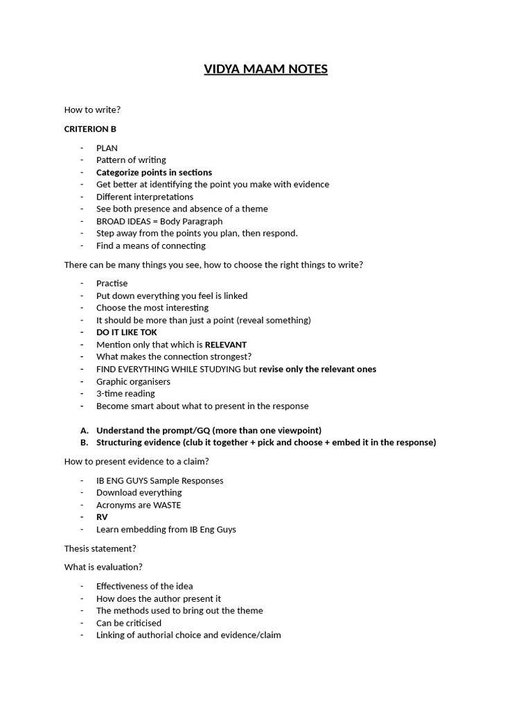 Vidya Maam Notes | PDF