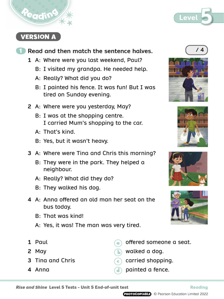 RISE AND SHINE - Exam Units 5 and 6 | PDF