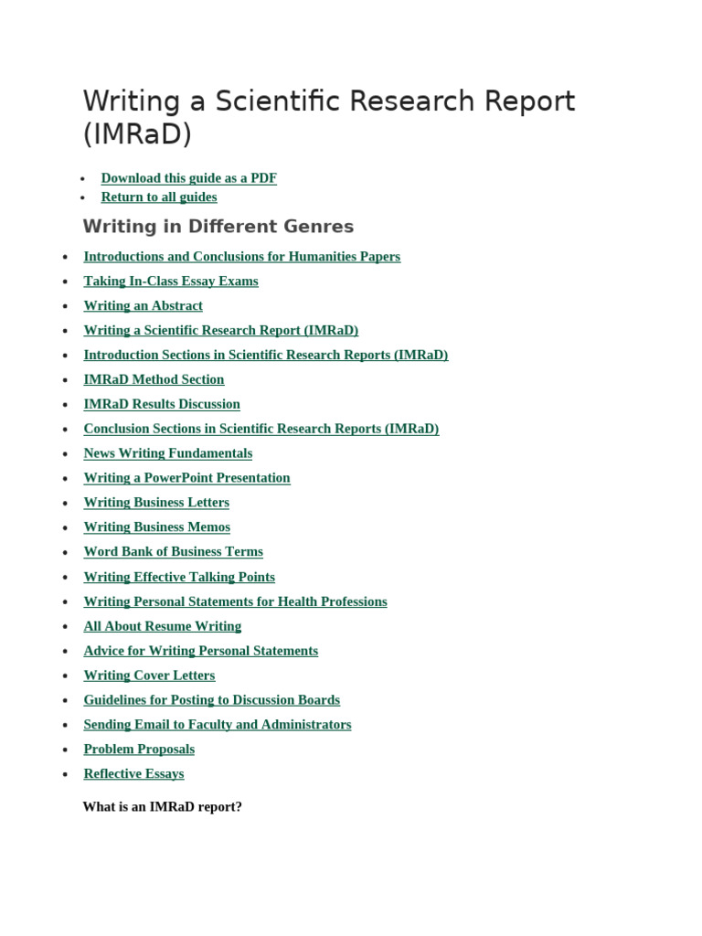 Writing A Scientific Research Report Pdf