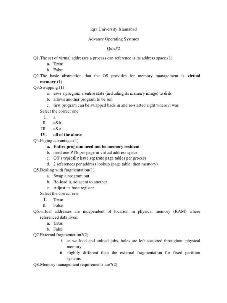 Aos Quiz 2 Sol | PDF