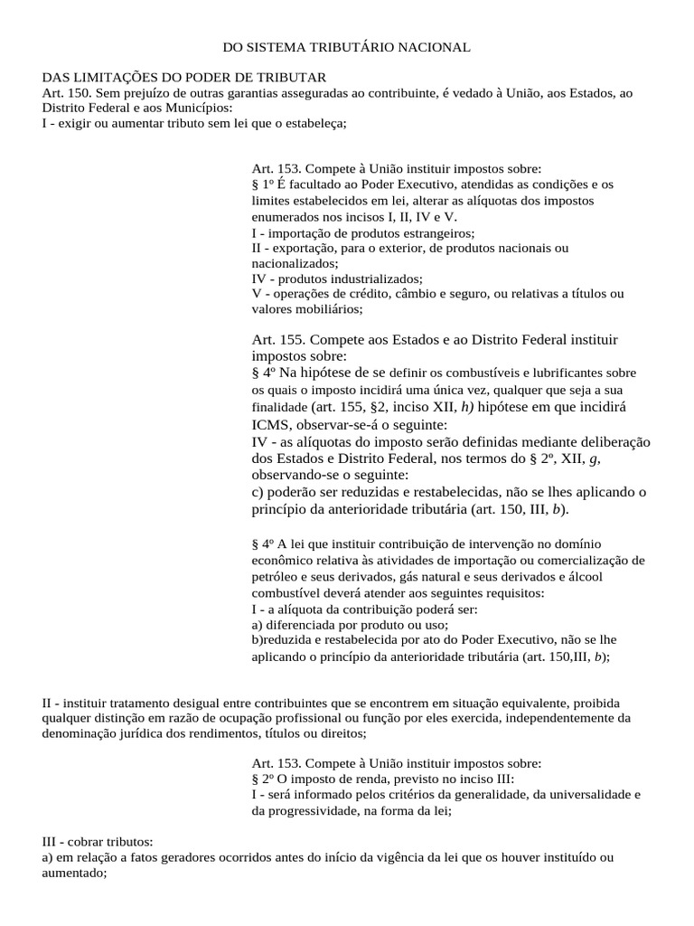Limitações Poder de Tributar Na Constituição Federal - Artigos | PDF ...