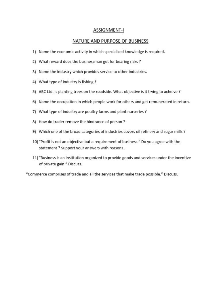 Identify One Purpose Of Business