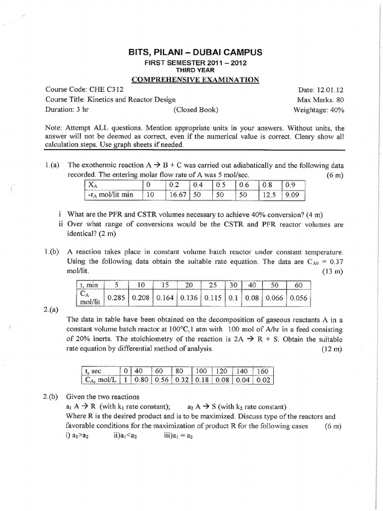 Kinetics and Reactor Design | PDF