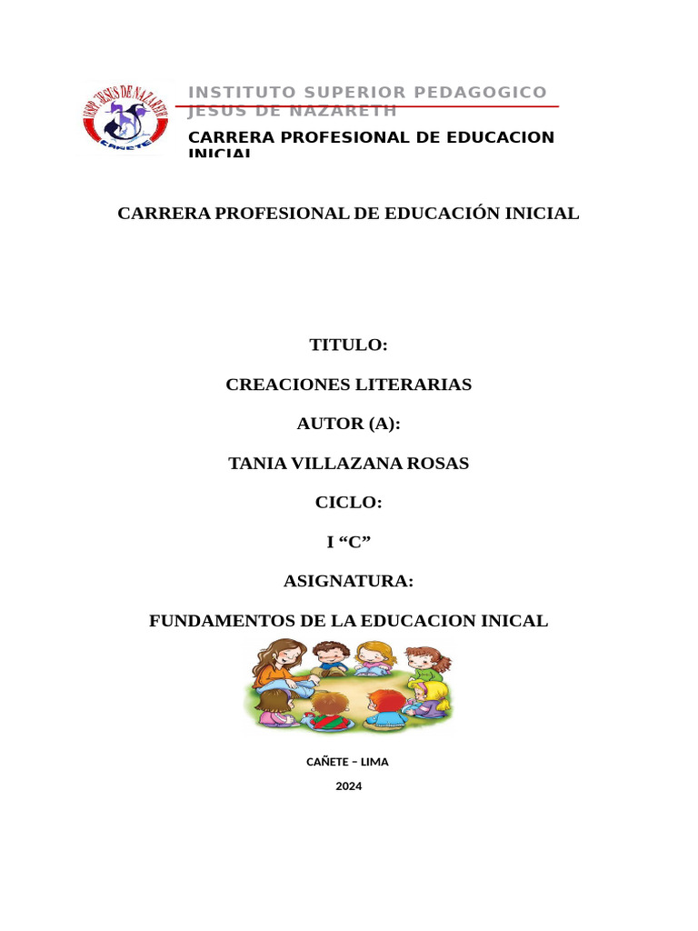 Portafolio de Educación Inicial 2024 | PDF | Educación de la primera ...