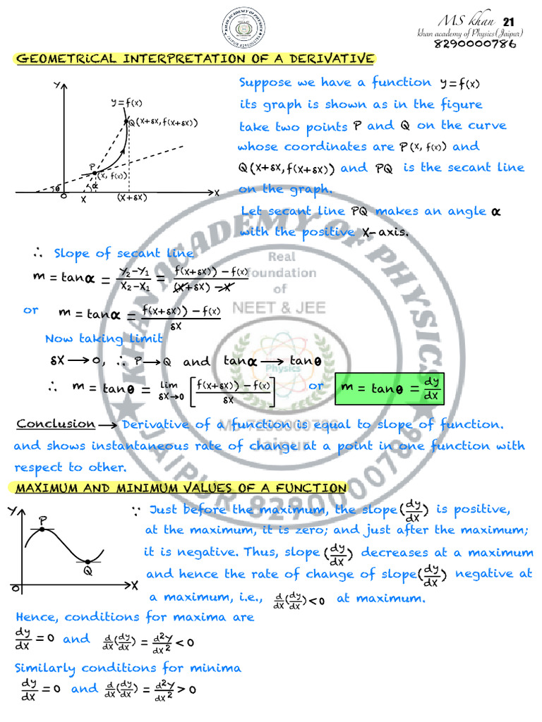 Test 4 | PDF | Derivative | Slope