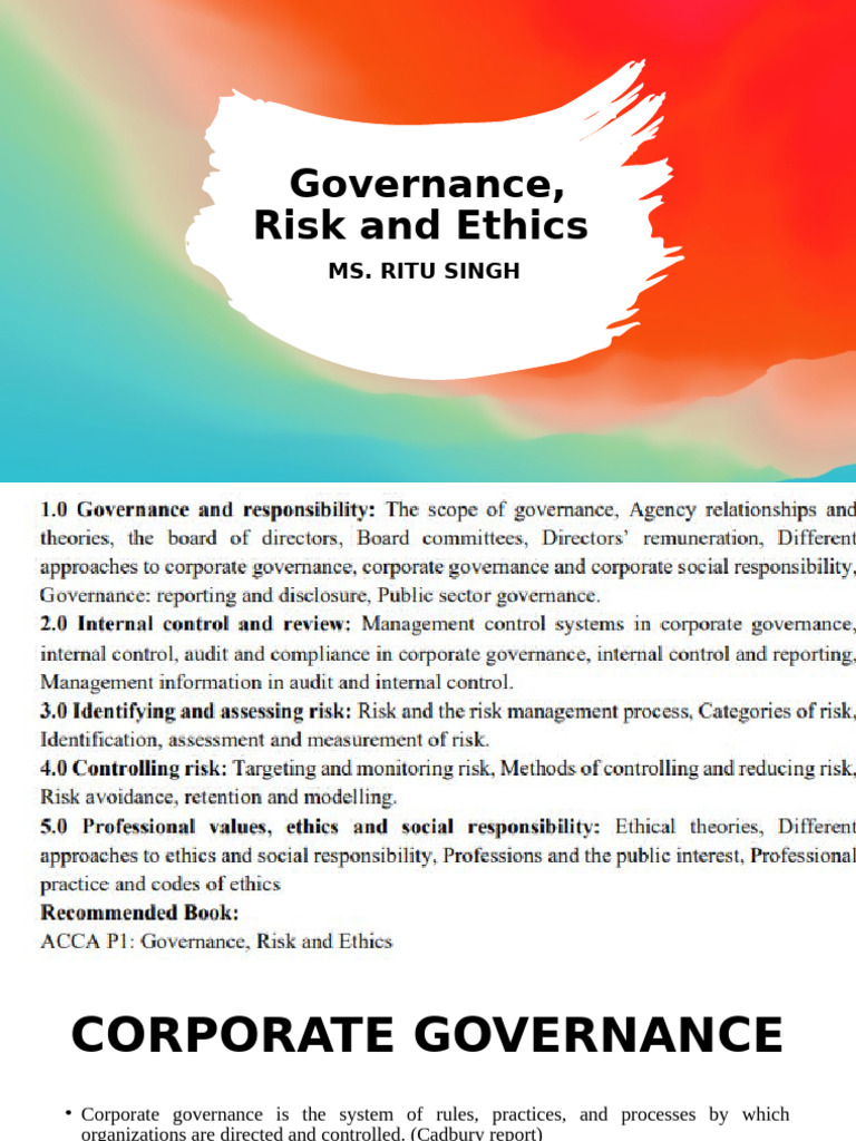 Governance, Risk and Ethics - 1.1 | PDF