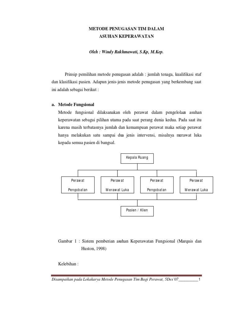 Metode Penugasan Tim Dlm Asuhan Keperawatan