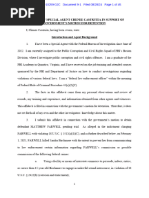 Affidavit of FBI Special Agent Chenee Castruita (US v. Matthew Farwell) Sandra Birchmore Murder Case