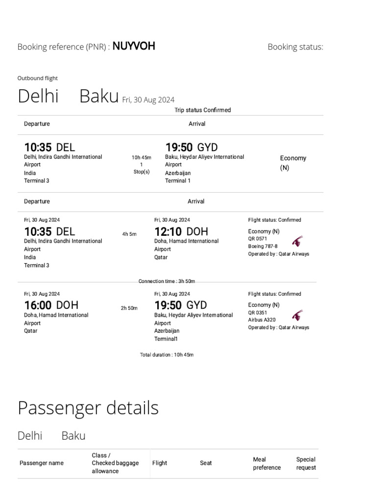 BOOKING REFERENCE QATAR AIRWAYS visual data 6