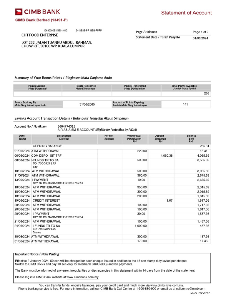 Cimbstatement62024 Original | PDF