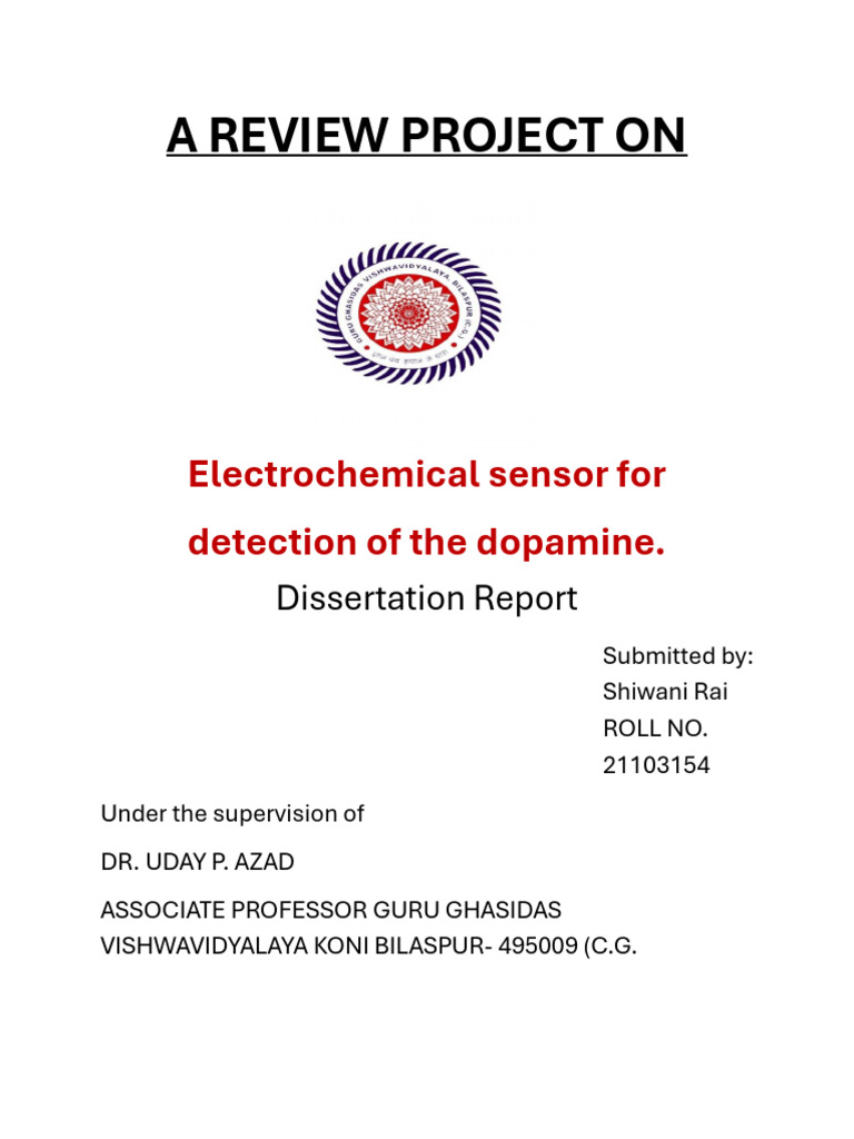 A Review Project On: Electrochemical Sensor For Detection of The ...