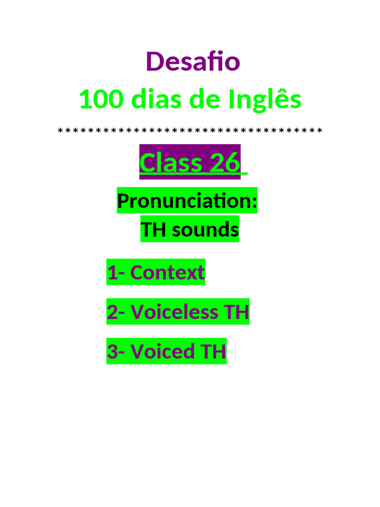 Desafio+Class+26+-+TH+sounds | PDF