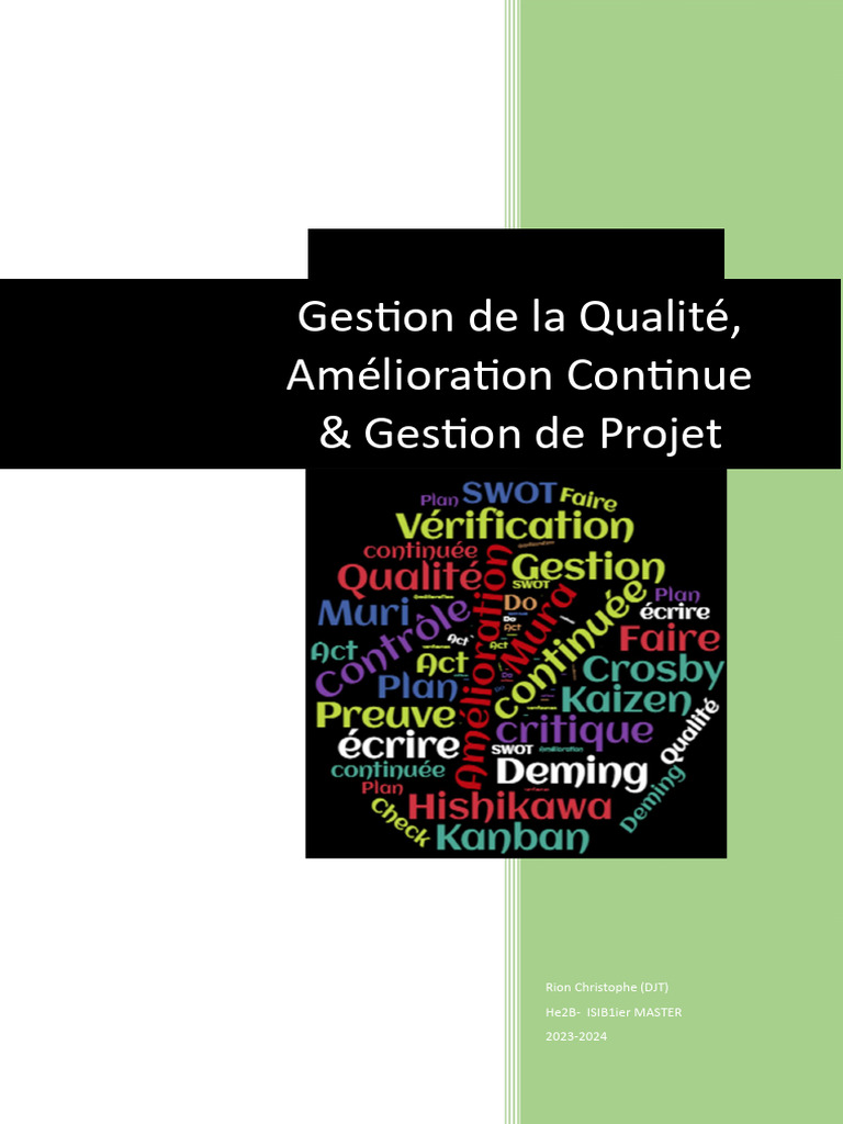 Gestion de la Qualité et Amélioration | PDF | Six Sigma