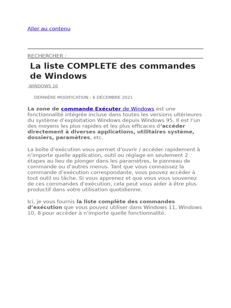 Commande Sous Windows | PDF