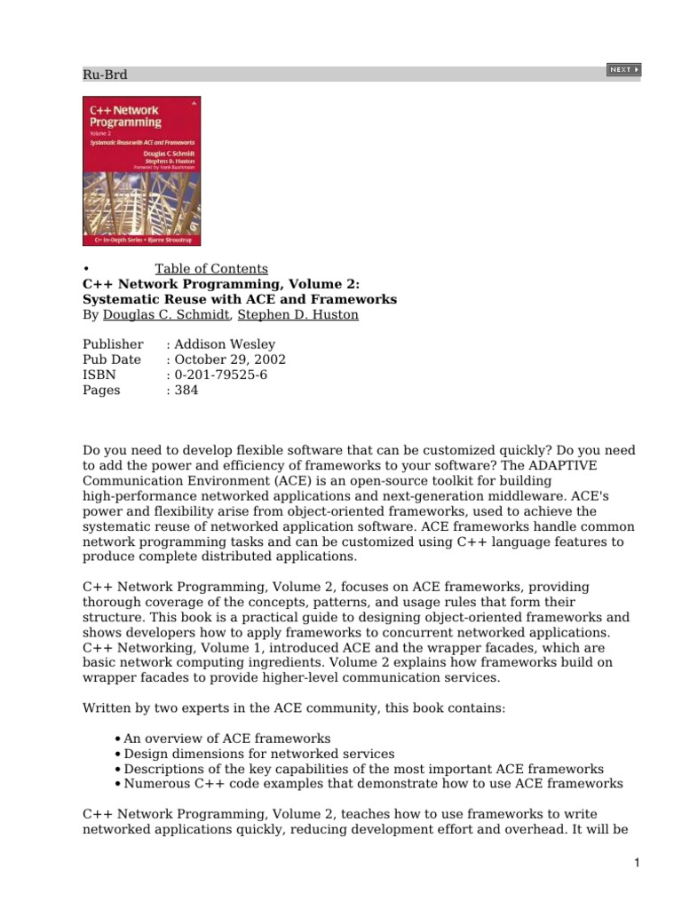 C++ Network Programming, Volume 2 Systematic Reuse With ACE and ...