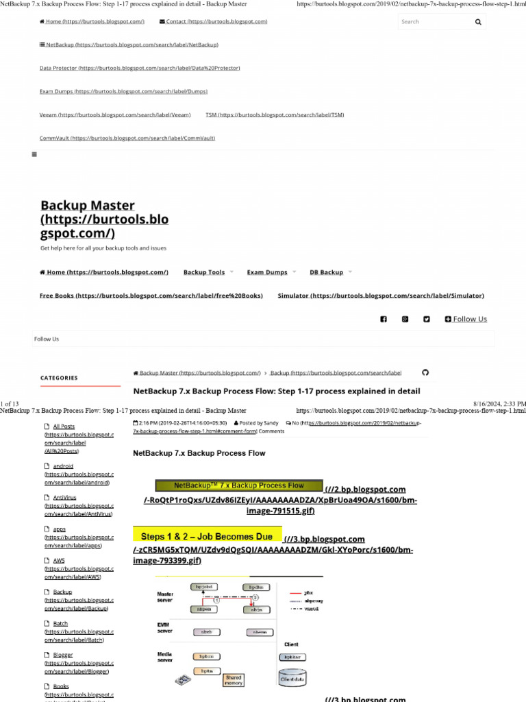 NetBackup 7.x Backup Process Flow | PDF