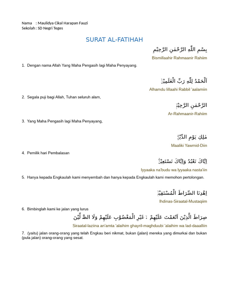 Al Fatihah Pdf