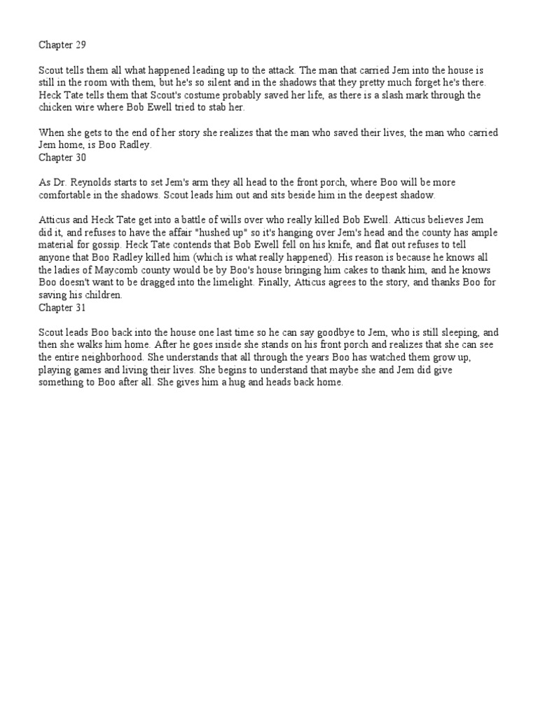 To Kill A Mockingbird Chapter 23 Summary
