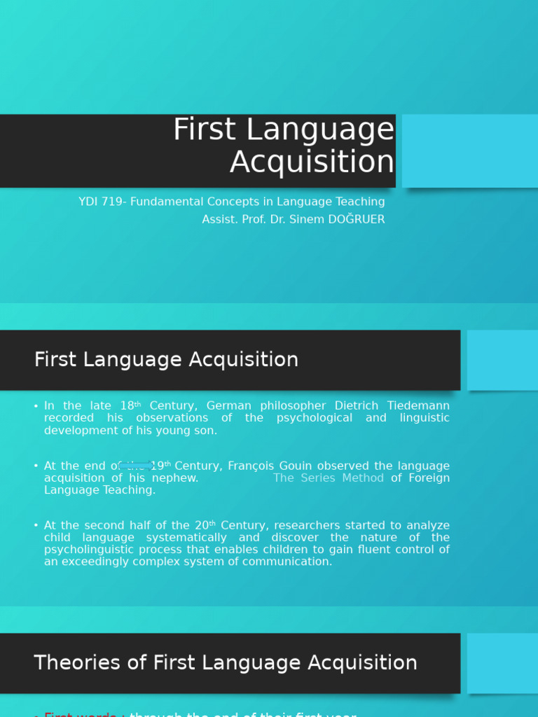 Week 2-First Language Acquisition-1 | PDF