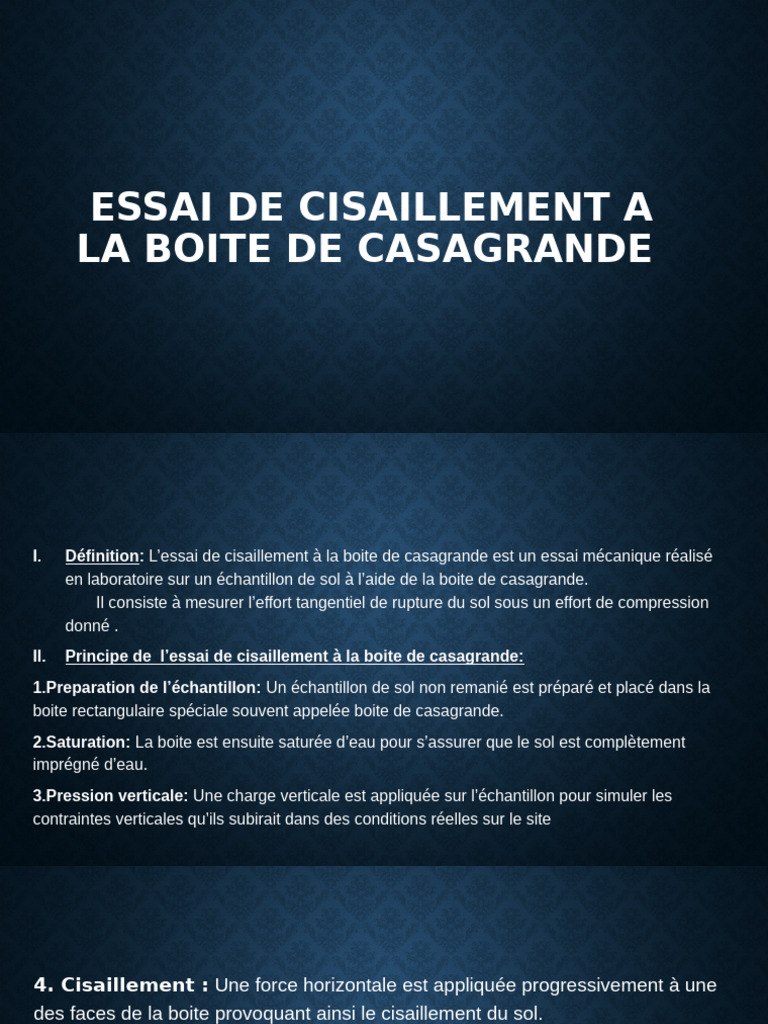 Essai De Cisaillement A La Boite De Casagrande Prod By Sacko Sangare