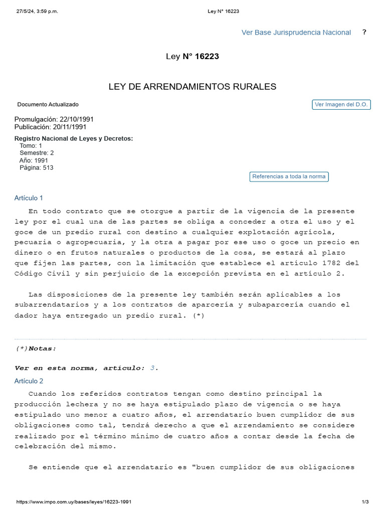 Ley #16223 | PDF