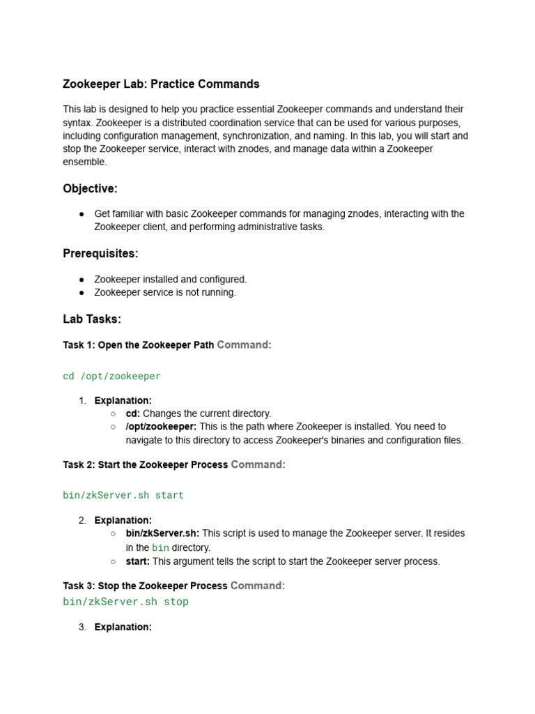 Zookeeper Lab | PDF